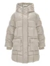 Monnalisa Down Jacket With Hood In Multi