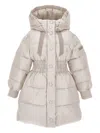 Monnalisa Hooded Puffer Coat In Nude