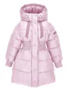 Monnalisa Hooded Puffer Coat In Purple