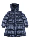 Monnalisa Hooded Puffer Jacket In Blue
