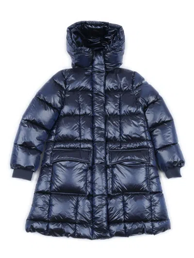 Monnalisa Kids' Hooded Puffer Jacket In Blue