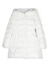 Monnalisa Hooded Puffer Midi Coat In White