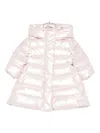 Monnalisa Hooded Quilted Coat In Pink