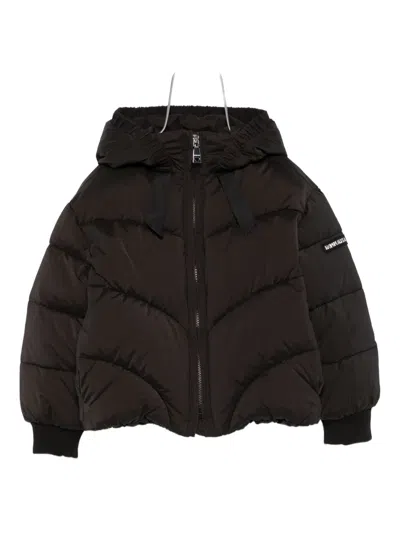 Monnalisa Kids' Hooded Quilted Jacket In Brown