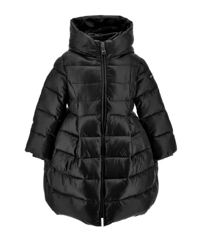 Monnalisa Kids' Hooded Quilted Jacket In Black