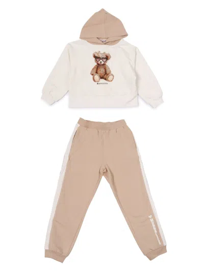 Monnalisa Kids' Hoodie And Jogger Set In White