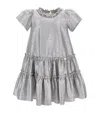 Monnalisa Patterned-jacquard Dress In Silver