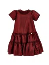 Monnalisa Houndstooth Jacquard Dress In Ruby Red