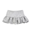 Monnalisa Ruffled Houndstooth Miniskirt In Silver