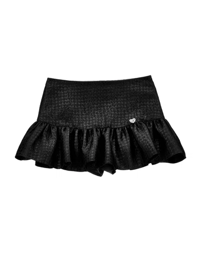 Monnalisa Kids'   Houndstooth Jacquard Skirt In Black