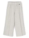 Monnalisa Houndstooth Straight-leg Trousers In White