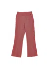 Monnalisa Houndstooth Trousers In Cream + Ruby Red