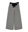 Monnalisa Houndstooth Wide-leg Trousers In Black