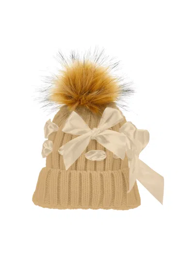 Monnalisa Kids' Hut Mit Schleifen In Brown