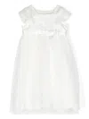 Monnalisa Iconic Chic Lace-trim Flared Dress In White