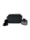 Monnalisa Iconic Logo And Feathers Bag In Black