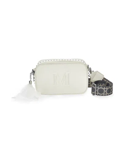 Monnalisa Iconic Logo And Feathers Bag In Cream