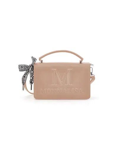Monnalisa Kids' Ikonische Tasche Mit Schleife Verziert In Brown