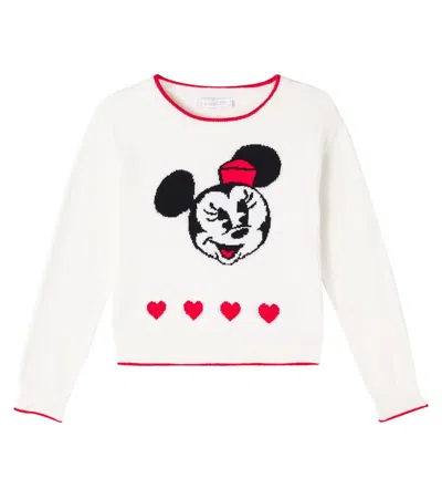 MONNALISA INTARSIA COTTON AND WOOL SWEATER