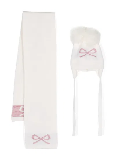 Monnalisa Babies' Intarsia-knit Set In Neutrals