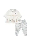Monnalisa Ivory Birth Set For Baby Girl With Teddy Bears In White
