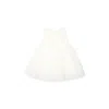 Monnalisa Ivory Dress For Baby Girl With Polka Dots In Ivory