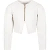 Monnalisa Ivory Jacket For Girl In Cream