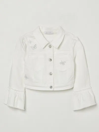 Monnalisa Kids' Giacca Di Jeans Crop  Con Strass