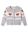 Monnalisa Jacquard Cardigan In Gray