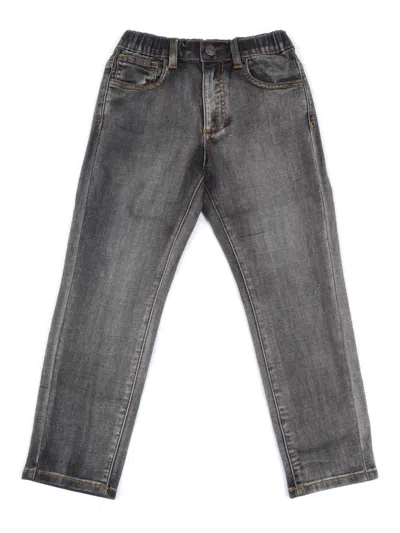 Monnalisa Kids' Jeans With Teddy Insert In Gray