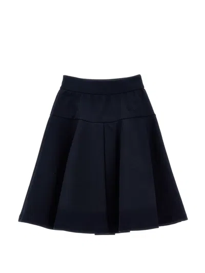 Monnalisa Jersey Circle Skirt In Dark Blue
