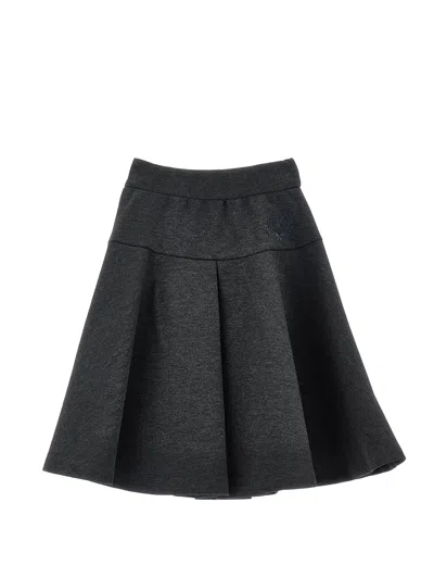 Monnalisa Kids'   Jersey Circle Skirt In Medium Grey