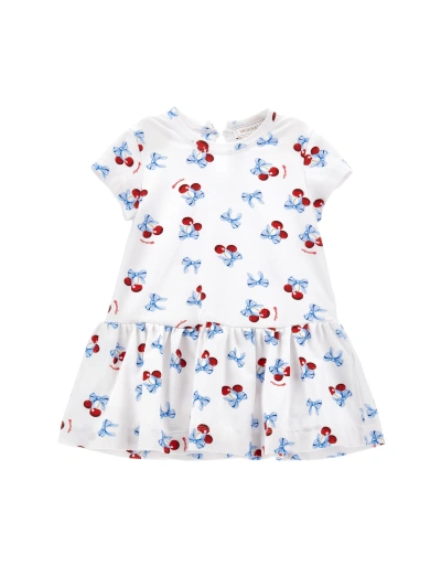 Monnalisa Kids'   Jersey Dress With Cherries In White