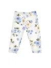Monnalisa Jersey Flower Leggings In White