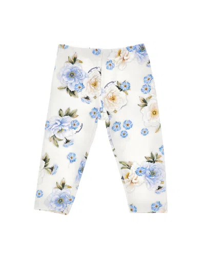 Monnalisa Kids'   Jersey Flower Leggings In White