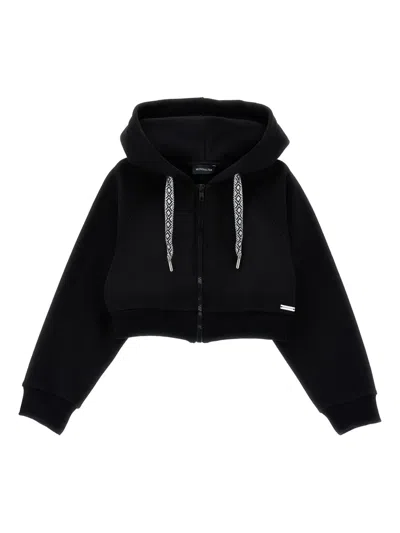 Monnalisa Kids' Jersey Hoodie In Black