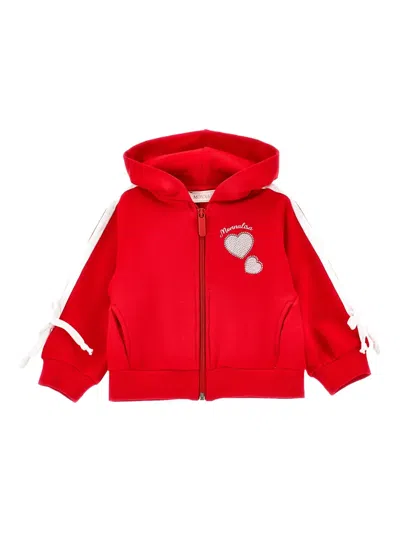 Monnalisa Kids' Jersey Hoodie In Red