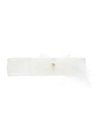 Monnalisa Kids'   Jersey Silk-touch Tulle Band In Cream