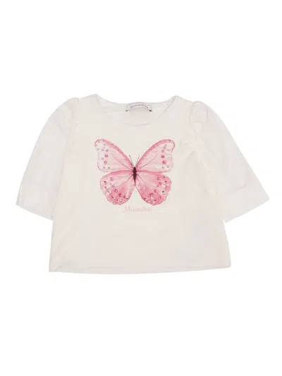 Monnalisa Kids' Jersey T-shirt In White