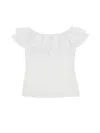 Monnalisa Jersey T-shirt With Maxi Trim In White
