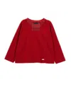 Monnalisa Jersey T-shirt With Metallic Fringing In Ruby Red
