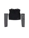 Monnalisa Jersey Tank Top With Sleeves In Black