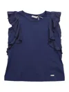 Monnalisa Ruffled Top In Blue