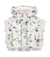Monnalisa Puffer Vest With Gems In White