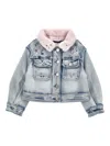Monnalisa Stitch Rhinestone And Fur Jacket