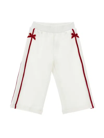 Monnalisa Babies'  Joggers With Side Bows In White