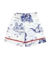 Monnalisa Jouy-print Cotton Shorts In White