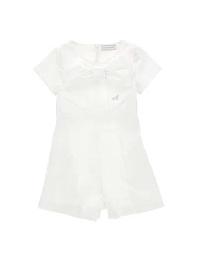 Monnalisa Kids'   Jumpsuit With Bow In Rosa Fairy Tale