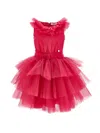Monnalisa Tulle Dress With Gradient In Fuchsia