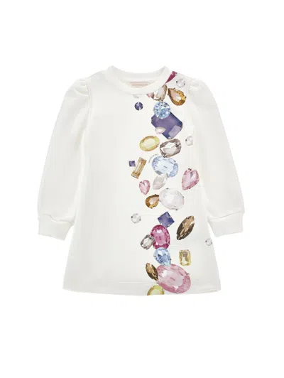 Monnalisa Kids' Kleid Mit Glitzersteinen